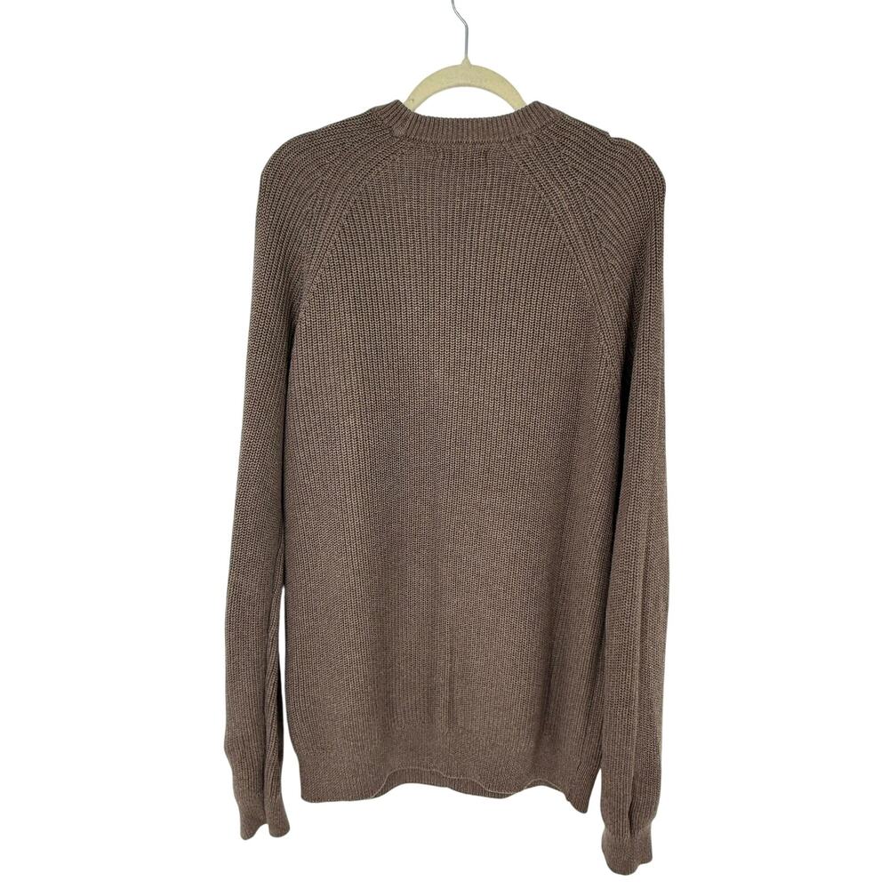 Quince Organic Cotton Ribbed Crewneck Sweater Heather Brown Men L Minimalist - Picture 3 of 9
